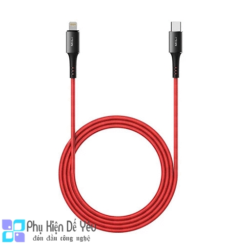 Cáp USB-C to Lightning MiLi HI-L90 1m - Bện Nylon
