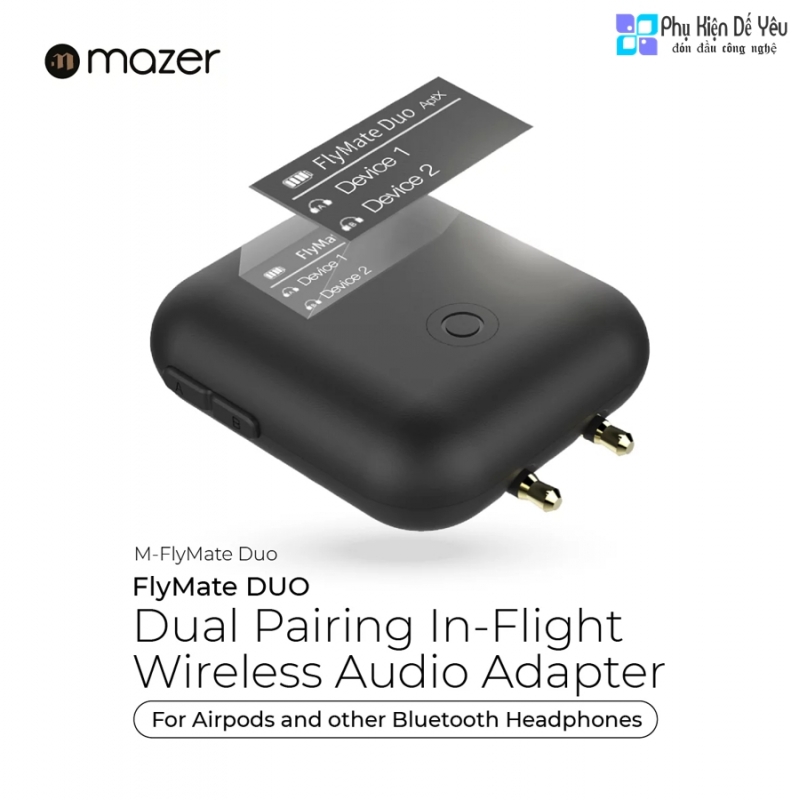 Bộ chuyển đổi âm thanh không dây Mazer Fly-Mate Duo in-flight Wireless Adapter