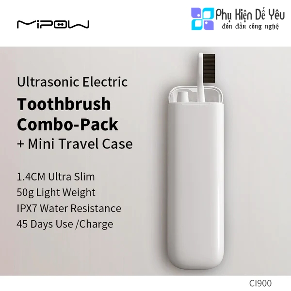 Bàn chải đánh răng điện Mipow i3-Plus Electric Toothbrush Travel Edition
