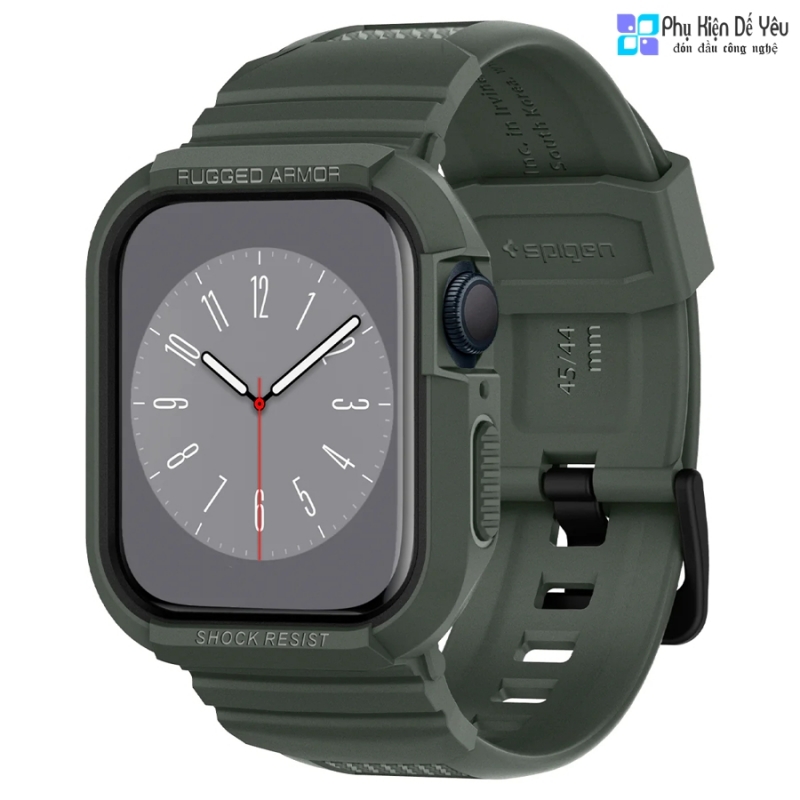 Ốp lưng và dây đồng hồ Spigen Rugged Armor Pro cho Apple Watch Series (45mm/44mm)