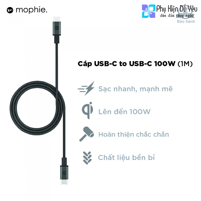 Dây cáp Mophie USB-C to USB-C 1m - 100W