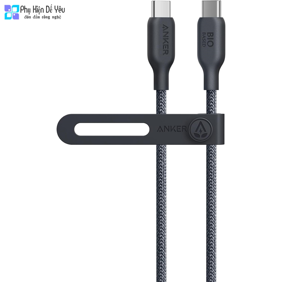 Cáp Anker USB-C to USB-C Nylon Bio-braided 1.8m - A80E6, bện dù (sinh học)