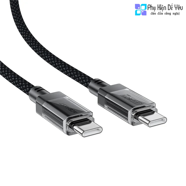 Cáp USB-C to USB-C ACEFAST C12-03 - Dài 1.2m, 60W, Đầu nối TRONG SUỐT