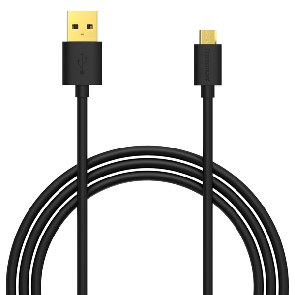 Cáp Micro USB Tronsmart 1,8m mạ vàng - Màu đen