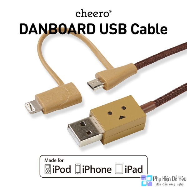 Cáp bọc vải dù 2 trong 1 Micro USB và Lightning Cheero DANBOARD CHE-226 - 1m