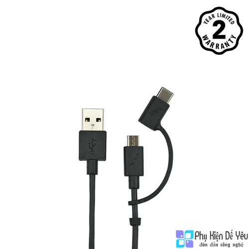 Cáp 2 trong 1 USB-C và Micro USB Energizer 1.2m